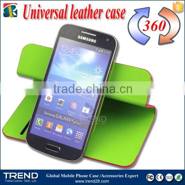 360 degree universal flip wallet leather case for mobile phone