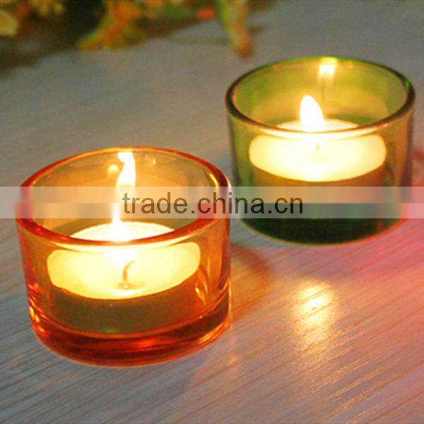 Hand made round ball green and red different colors crystal candle holder with white candles