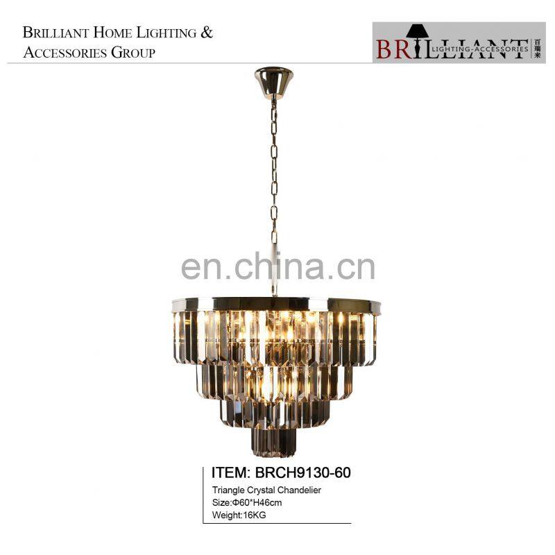 Postmodern K9 Copper Crystal Chandelier Simple Creative Livingroom For Pendant Light