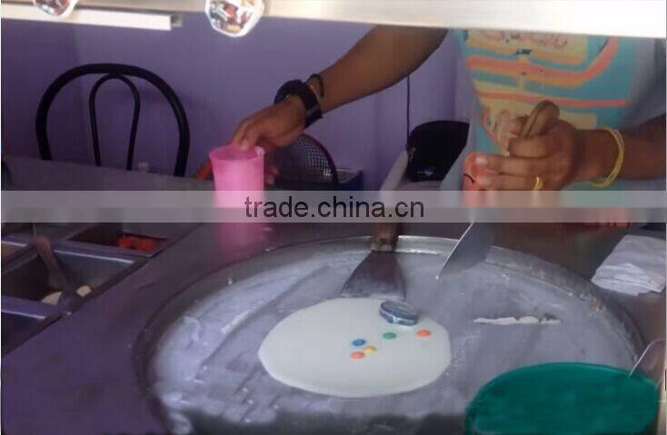 2016 New Style -30 Degree Fried Ice Cream Machine Single Pan Roll Ice Cream Machine