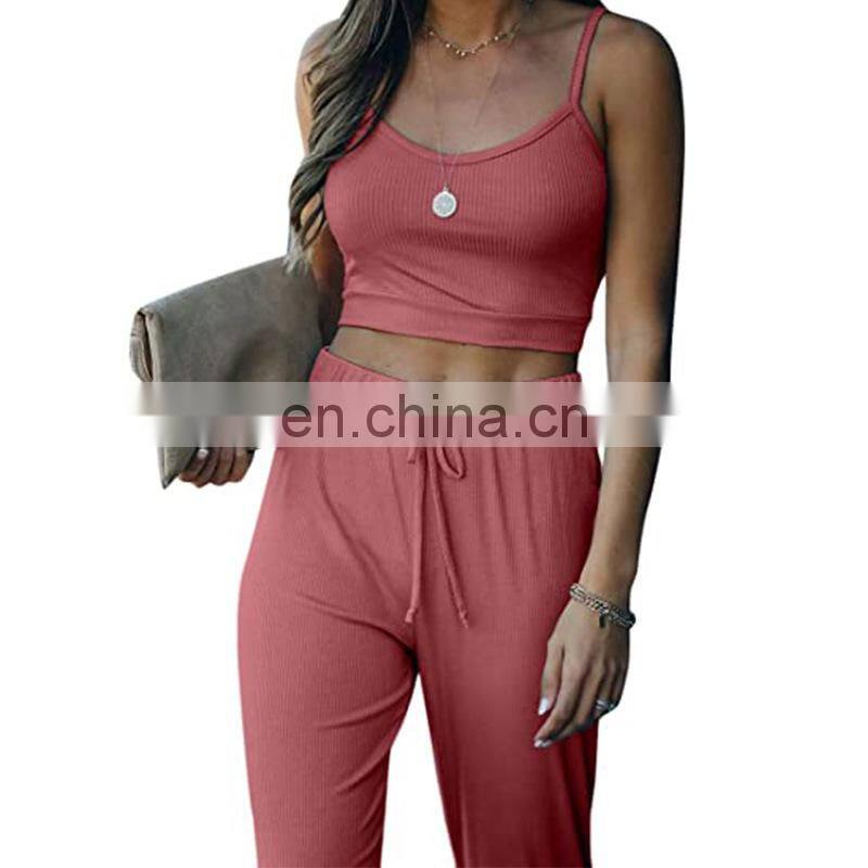 Manufacturer customized LOGO new women's short sling with trousers sports and leisure two-piece suit