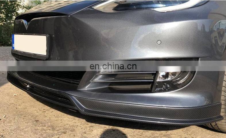 Runde Perfect Quality Front Spoiler For 16-20 Tesla Model S Body Kit Carbon Fiber Front Lip Shovel Chin Spoiler
