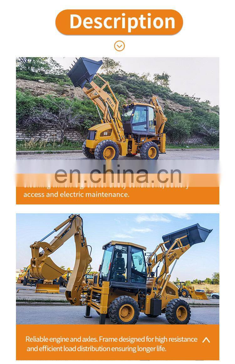 Cheap price WZ40-30 small min wheel 4x4 compact 1.1m3 bucket capacity mini retroexcavadora