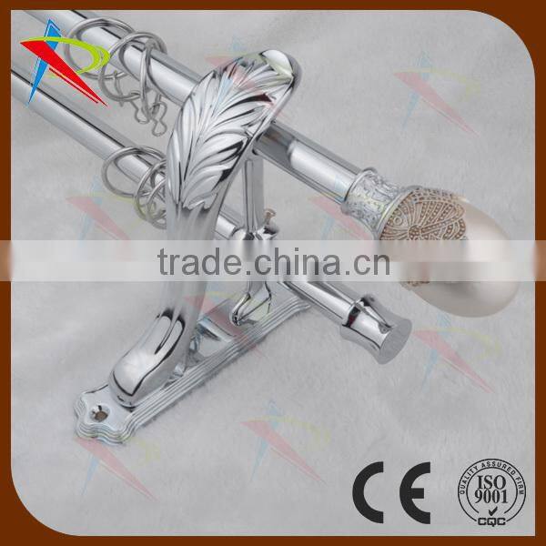 1.1-2.1m Antique Brass 19mm Metal extend Window Curtain Pole Crystal Glass Finial