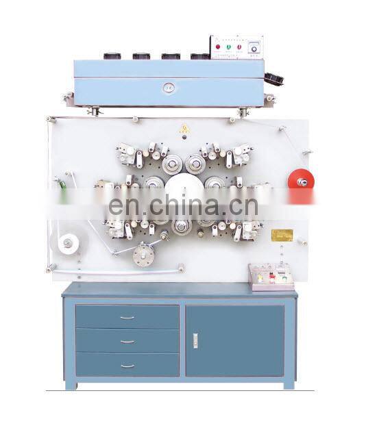 UGS1004 multiple 4 color Automatic pp woven ribbon printer printing machine, textile cloth bardcode label letterpress offset
