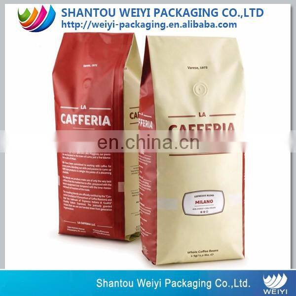 custom packaging stand up pouch 10kg kraft paper packaging coffee bag