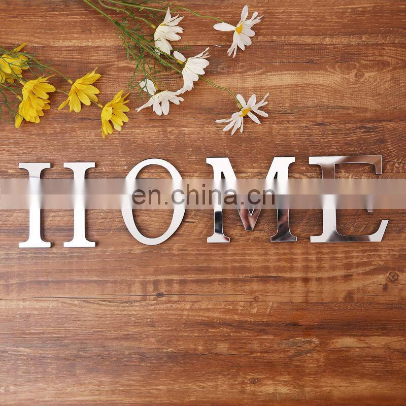 English letters Acrylic Mirror 3D DIY wall stickers home Modern personality Home English Sticker