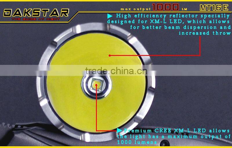 DAKSTAR MT16E XM-L U3 1000LM 18650 Self Defense Side Switch LED Flashlight With CREE