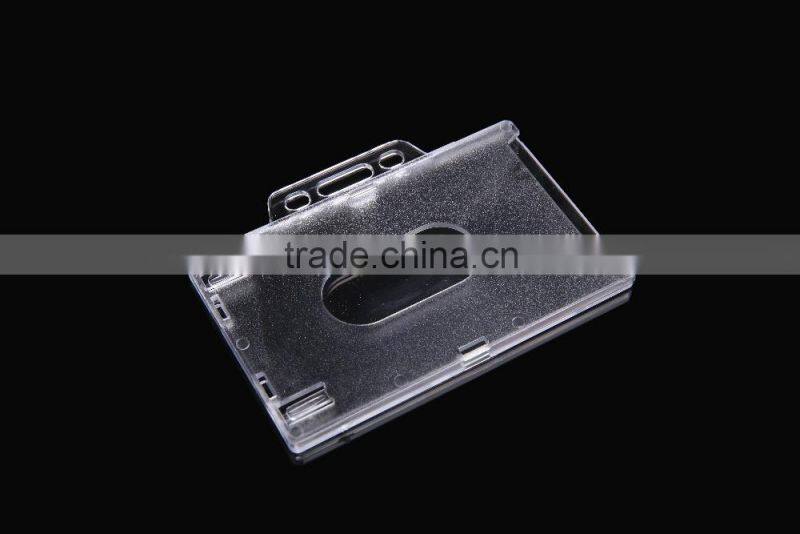 Hard Plastic Transparent Horizontal Clear id Badge card holder cover