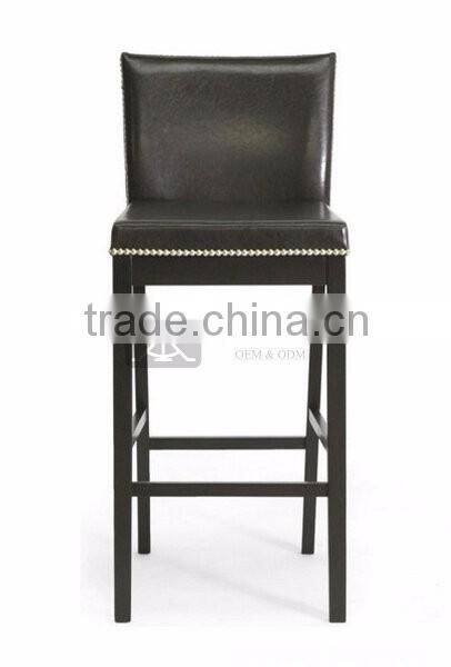 BC-047 Senior Club Genuine Leather Upholstery Bar Chair Furniture