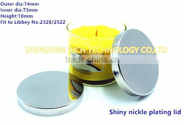 74mm Brush nickle plating candle lid