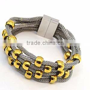 2016 trending products gold plate beads bracelet hand chain for men