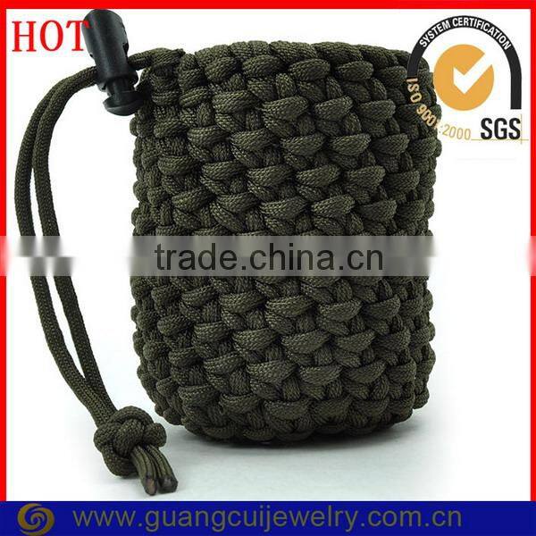 Fashion parachute rope woven outdoor emergency survival bottle shrink wrap sleeves