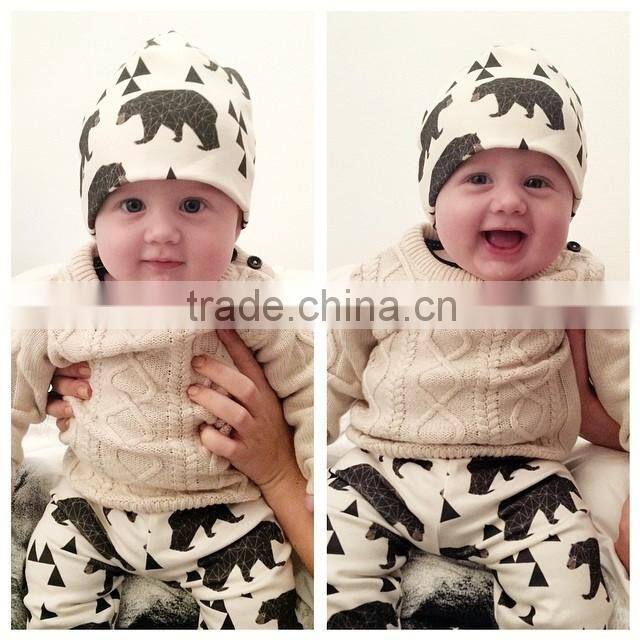 Ins Hot Sale Baby Cotton Printed Spring & Autumn Headwear Newborn Baby Cap Kids Hats
