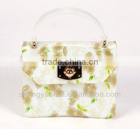 Fancy flower design hotsale fashionable small ladies handbag