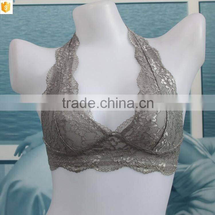 OEM service bling floral decorative nice lady bra top