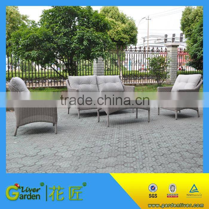 simple popular modern furniture poly rattan sofa set