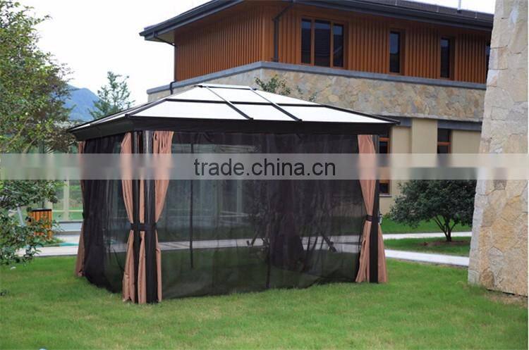 Four Corners Gazebo Garden With Mosquito Nets PVC Plastic Hardtop Polycarbonate Gazebo