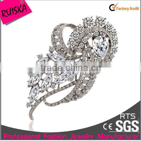 High Quality Jewelry New Brooch Design With Full Crystal Rhinestone