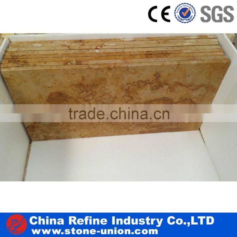 Golden travertine tile
