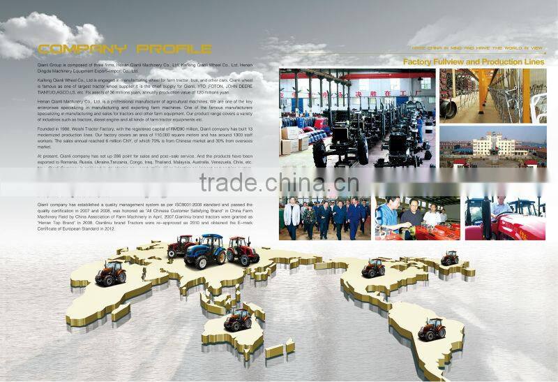 Big fuel tank tractor QLN 80hp 4wd Farm wheel hydraulic steering