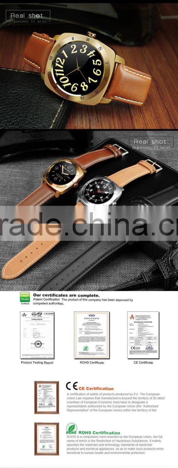 DM88 Nucleus OS bluetooth 3.0+4.0 1.22" screen Lithium-ion polymer battery heart rate monitor smart watch