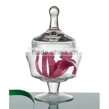 Clear Footed Glass Jar with Lid