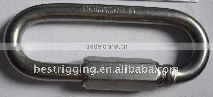 8mm wide jaw quick link, ss316/ wire rope accesory