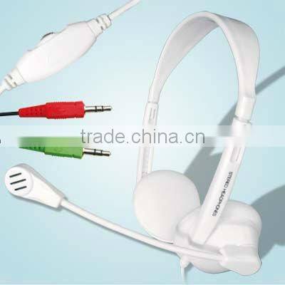 2015 Bulk buy from China best noise canceling stylish wired computer headset with/without mic