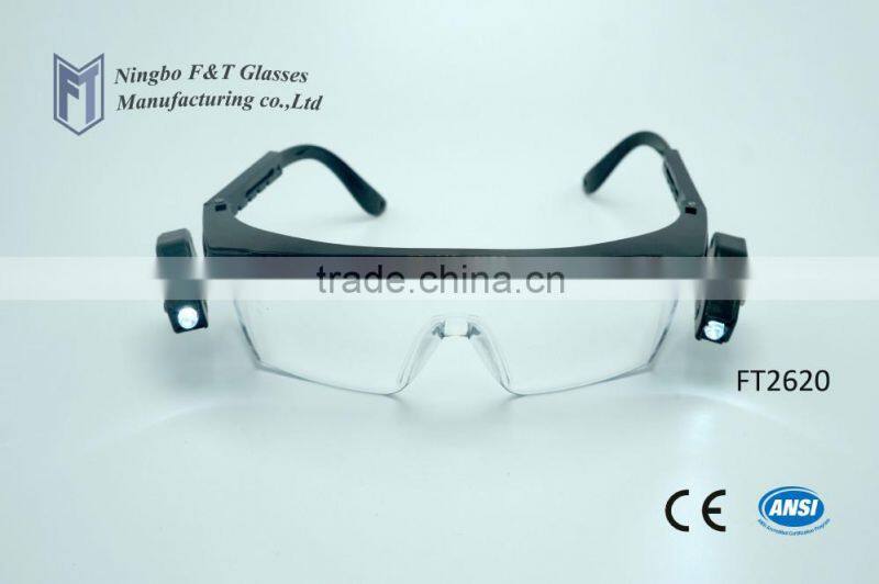 Safety glasses with LED light