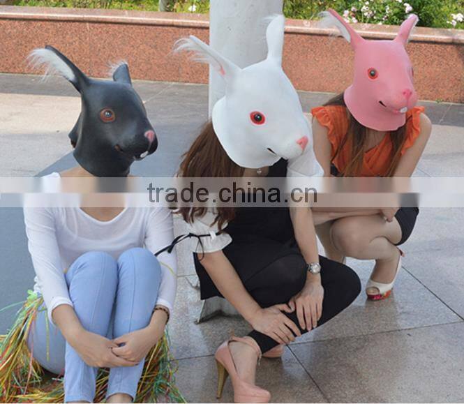 rabbit masks,Latex rabbit head masks for Halloween party Masquerade cosplay