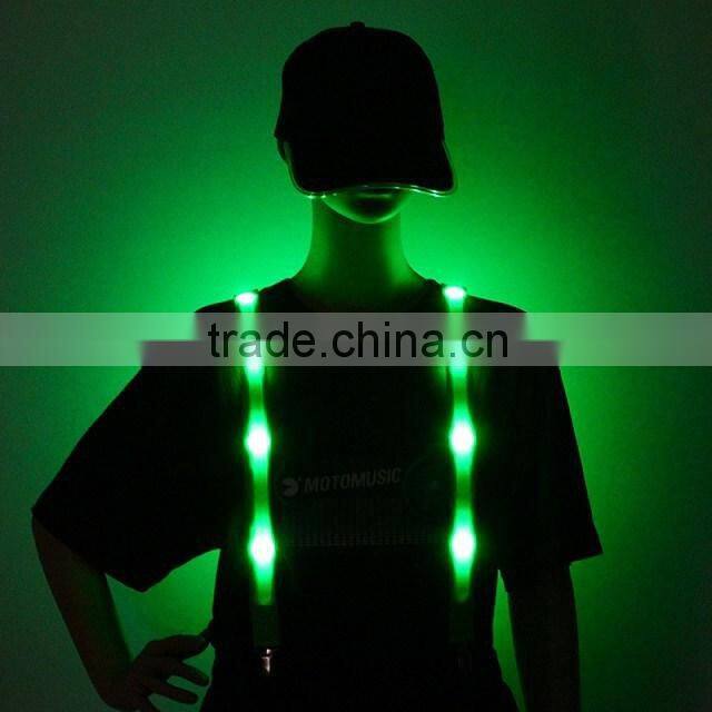 wholeasale print logo suspenders flashing led party suspenders