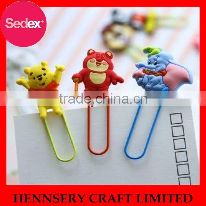 Smile face PVC bookmark and plastic coated paper clips