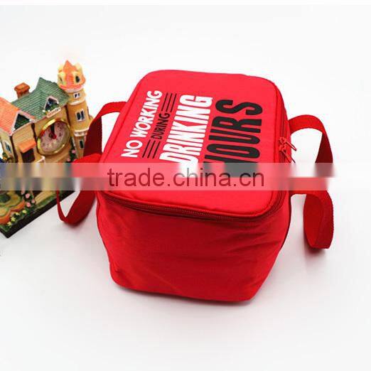 Personalized printing red 600D insulated cooler bag