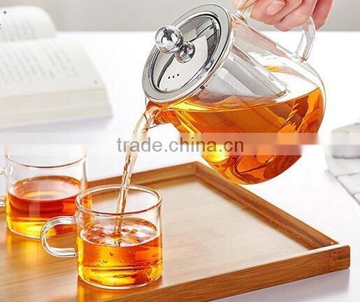 800ml Pyrex borosilicate glass teapot with stainless steel filter