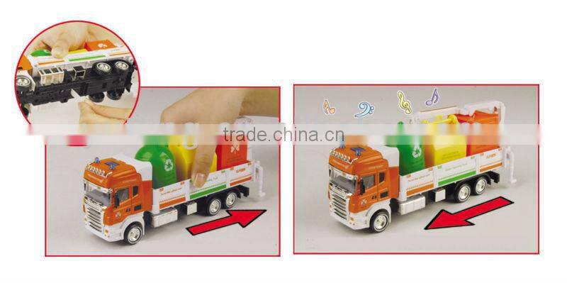 Alloy 1:50 scale model garbage truck toy for kids