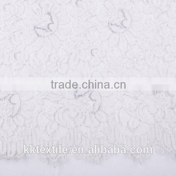 New arrival 100% cotton white rose for ladies dress lace fabric white lace fabric