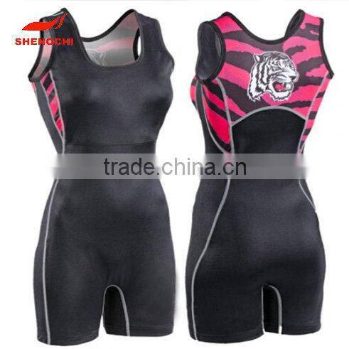 Fashion high quality low moq sublimated women-wrestling-costume