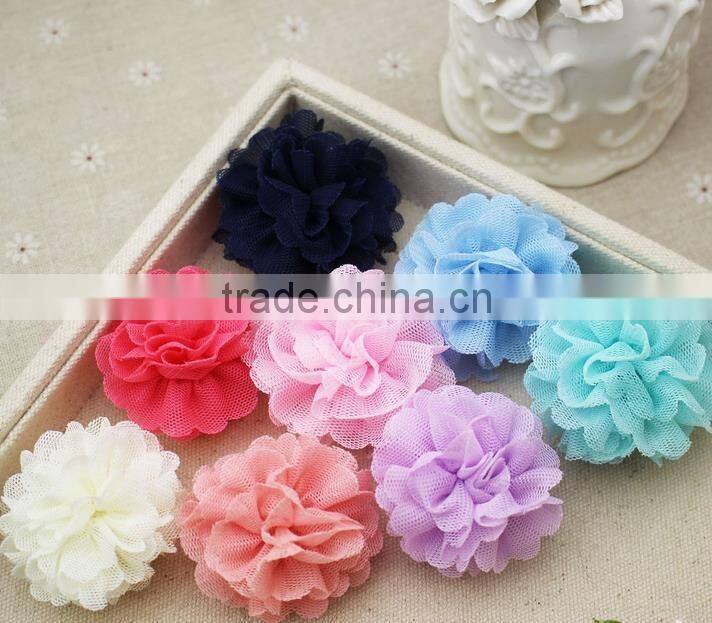 Tulle Mesh Handmade Flower,Diy Fabric Flower,Rainbow Color Flower For Children