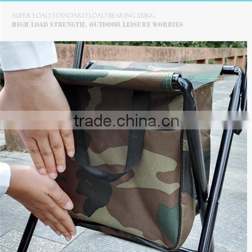 600D Oxford fabric camouflage portable folding hiking fishing stool chair with bag