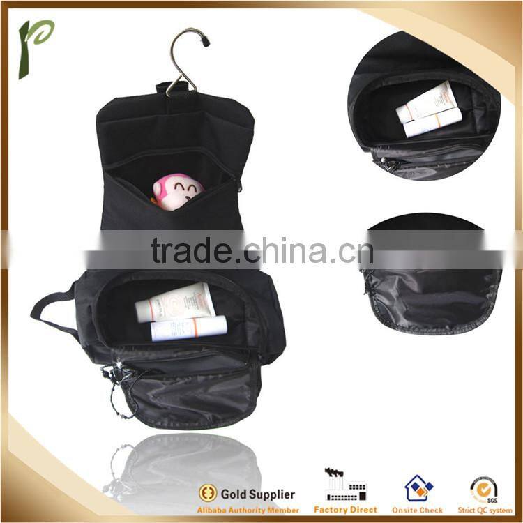 Popwide hot Sale polyester travel cosmetic bag,hook travel cosmetic bag
