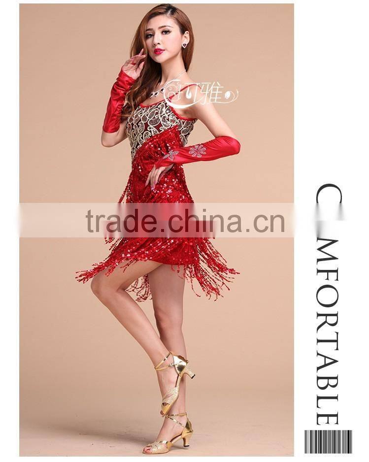 2016 High quality sexy shining tassel adult latin dance dress for women latin dance costumes on sale