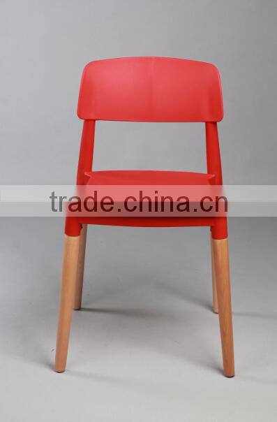 colofurl heavy-duty plastic armless dining chairs with wood frame 1561b