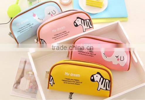 Hot sale custom PU leather pencil case with low price