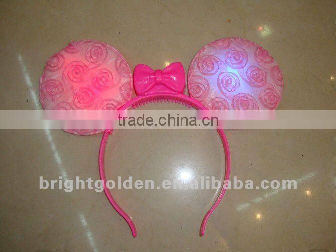 Flashing party fur led head bopper