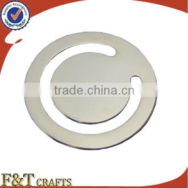 2015 custom round shape blank metal bookmark