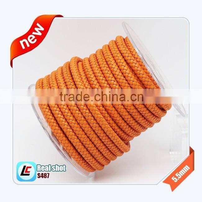 Best Quality Weave Round Leather Cord 5.5mm