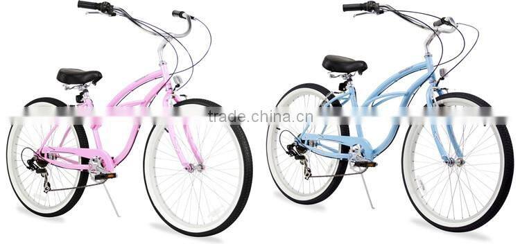 2016 26" pink 7 speed beach cruiser bike/crusier bicycle beach crusier bike/cruiser bike uk (PW-B26345)