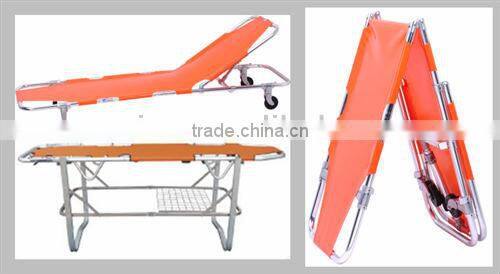 aluminum alloy folding stretcher; medical hospital rigid stretcher; 2 section folding stretcher