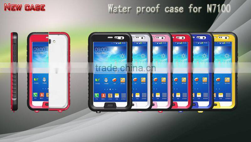 Newest hard PC Material waterproof case for Samsung galaxy note 2